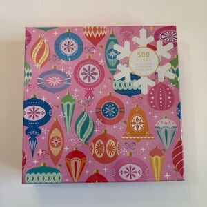 New sealed Pink Sky all the joy ornaments puzzle 500 piece quality Christmas